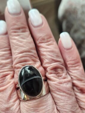 Tocara Black Onyx Oval Stone Silver Ring